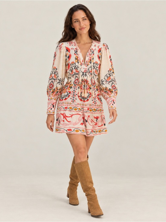 FARM Rio Dresses & Skirts - Farm Rio: Cream Cashew Mandala Mini Dress